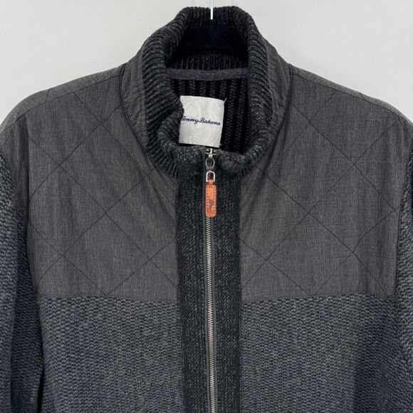 TOMMY BAHAMA Gray Summit Hybrid Full Zip Wool Blend Jacket Size M - Picture 3 of 8